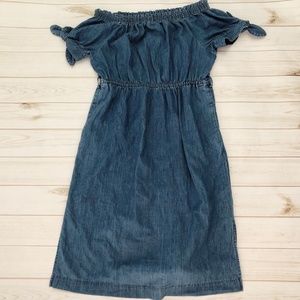 J. Crew Off-the-shoulder Chambray Midi Dress